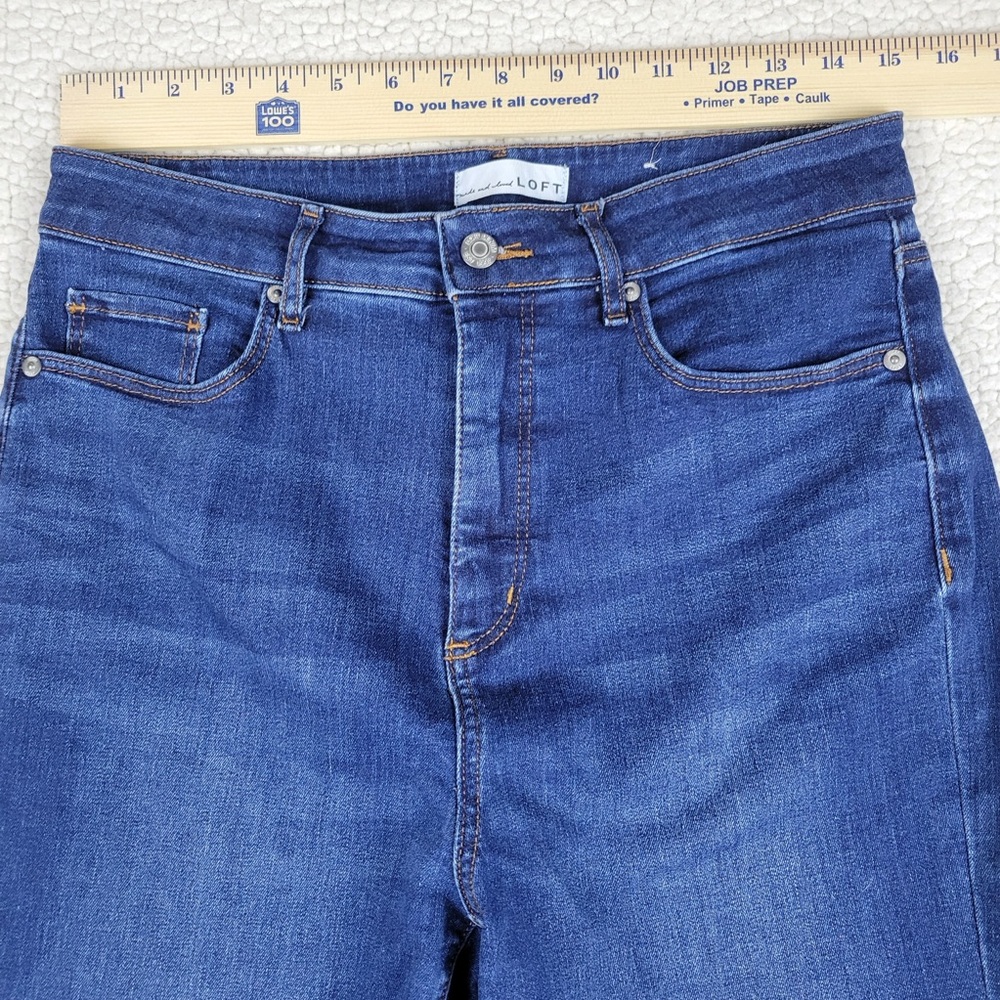 Loft Jeans Slim Flare High Rise Women’s Size 10 Medium Wash Stretch - Picture 5 of 14